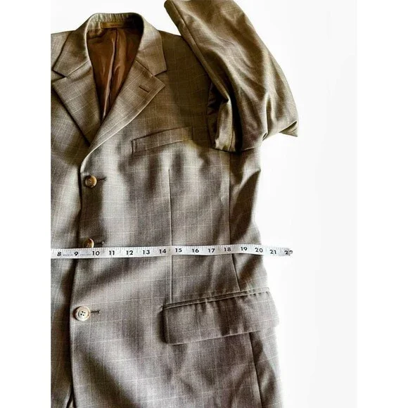 Ermenegildo Zegna x Gritti Men's 40S Blazer Windowpane Single Breasted 3 Button